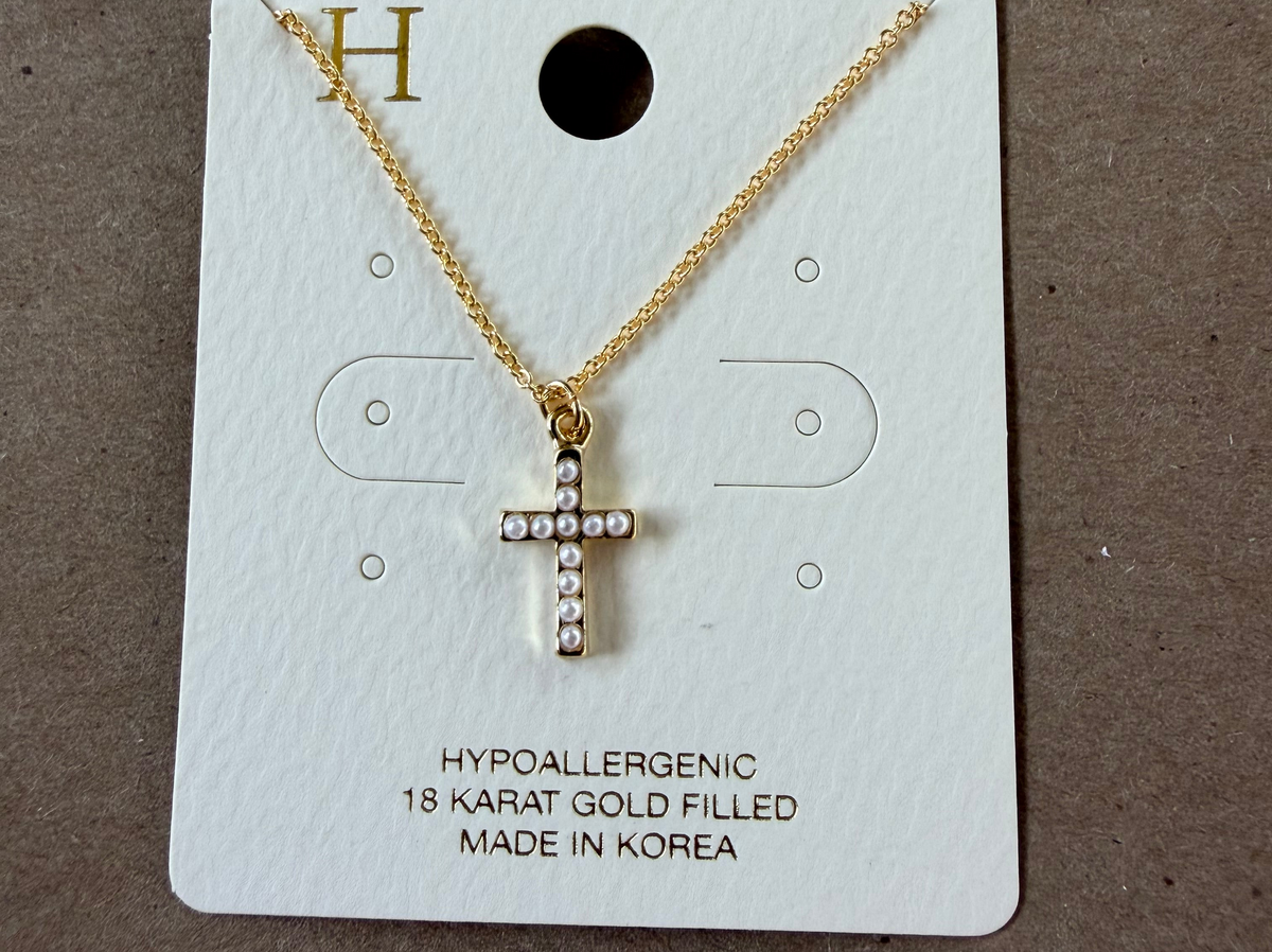 Pearl Cross Necklace