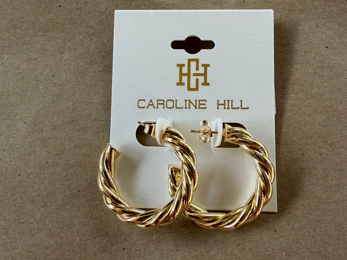 Twisted Hoop Gold Earrings