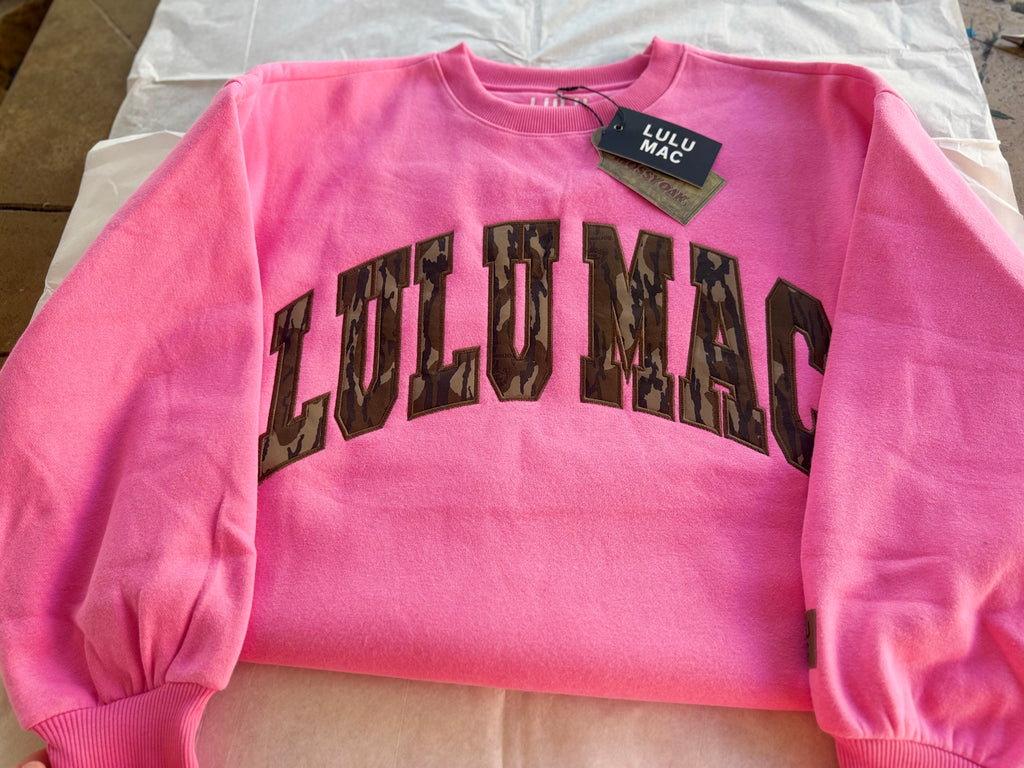 Lulu Mac Bubblegum Mossy Oak Sweatshirt