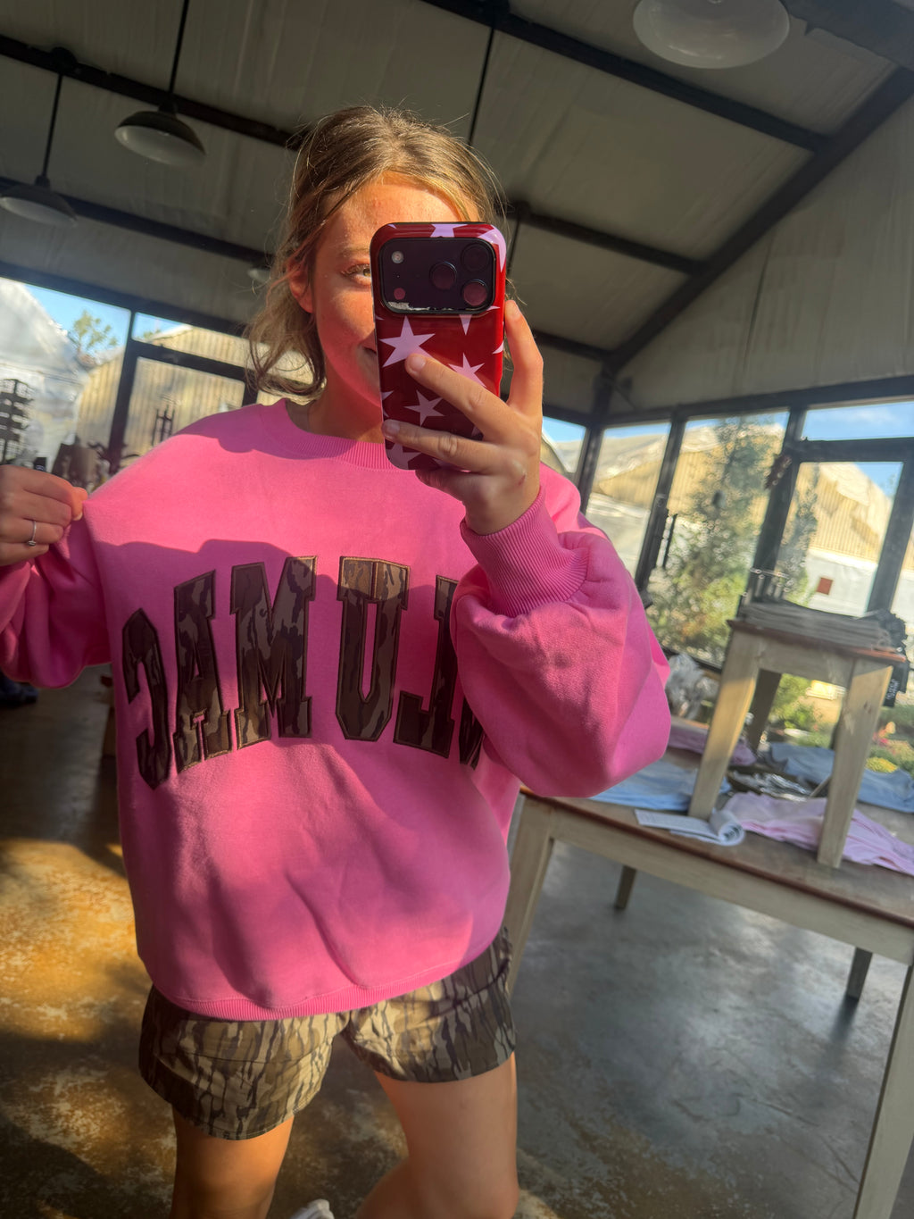 Lulu Mac Bubblegum Mossy Oak Sweatshirt