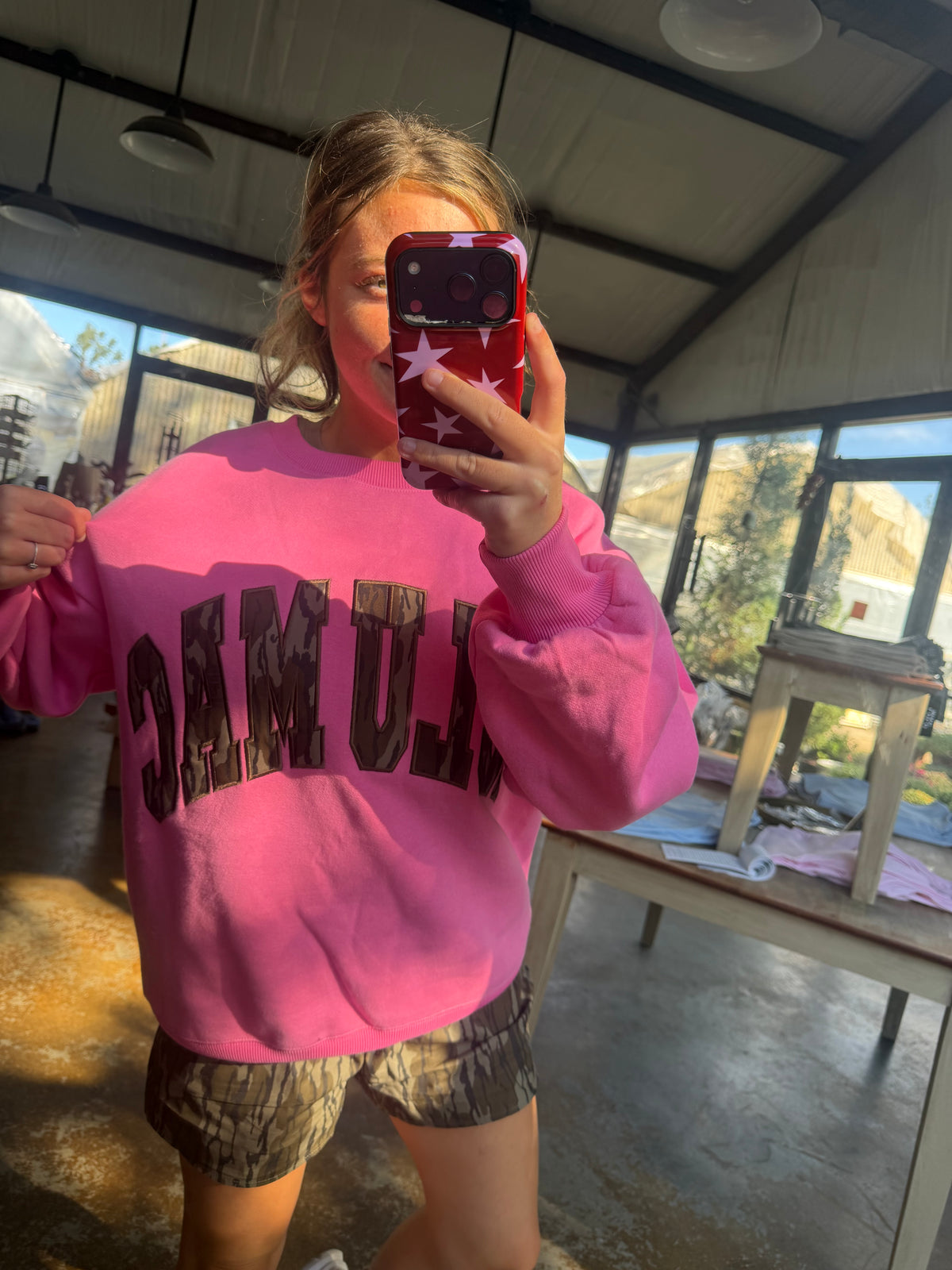 Lulu Mac Bubblegum Mossy Oak Sweatshirt