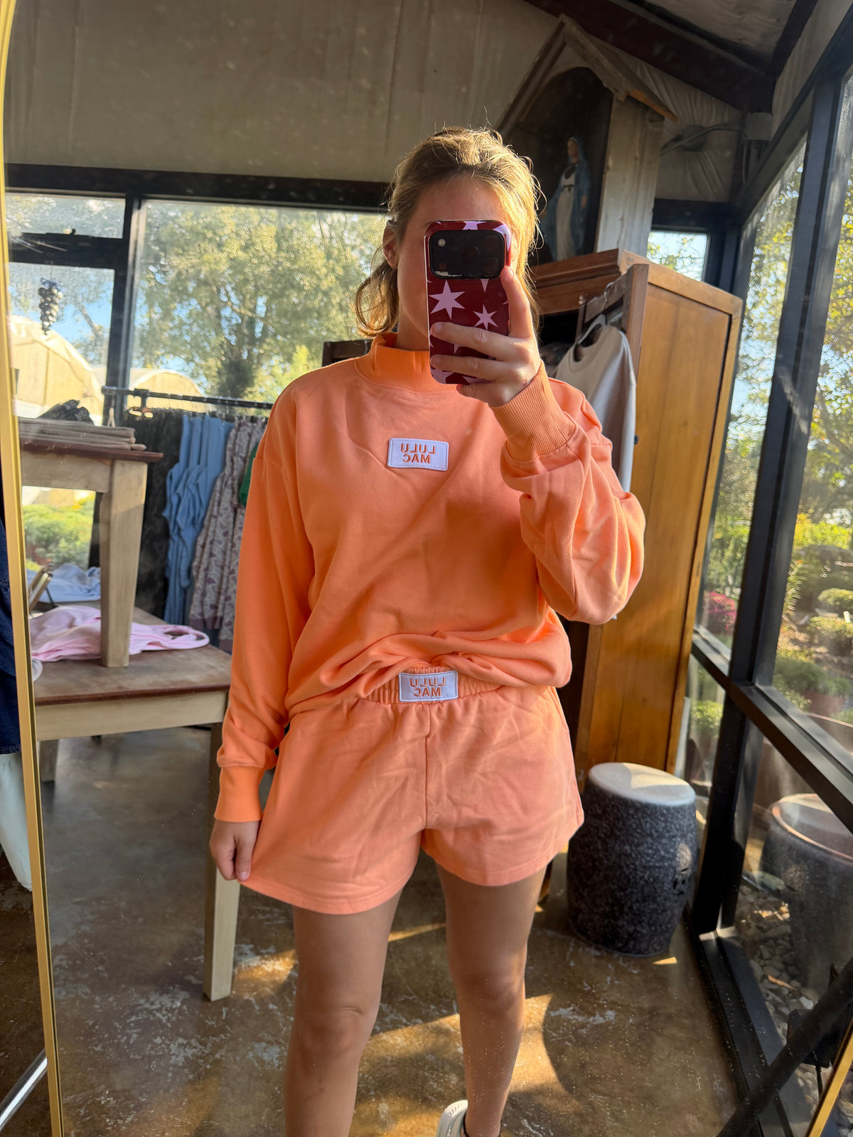 Lulu Mac Terry Cloth Short- Orange