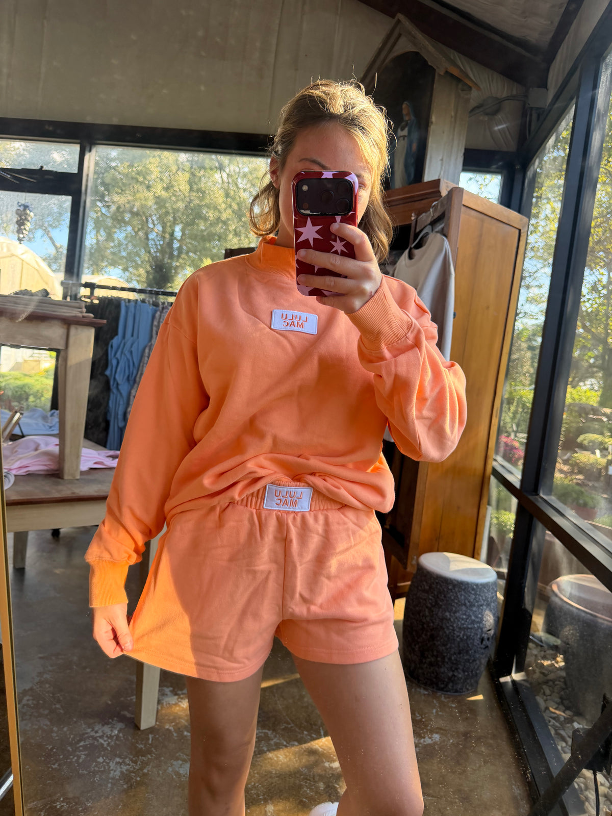 Lulu Mac Terry Cloth Short- Orange