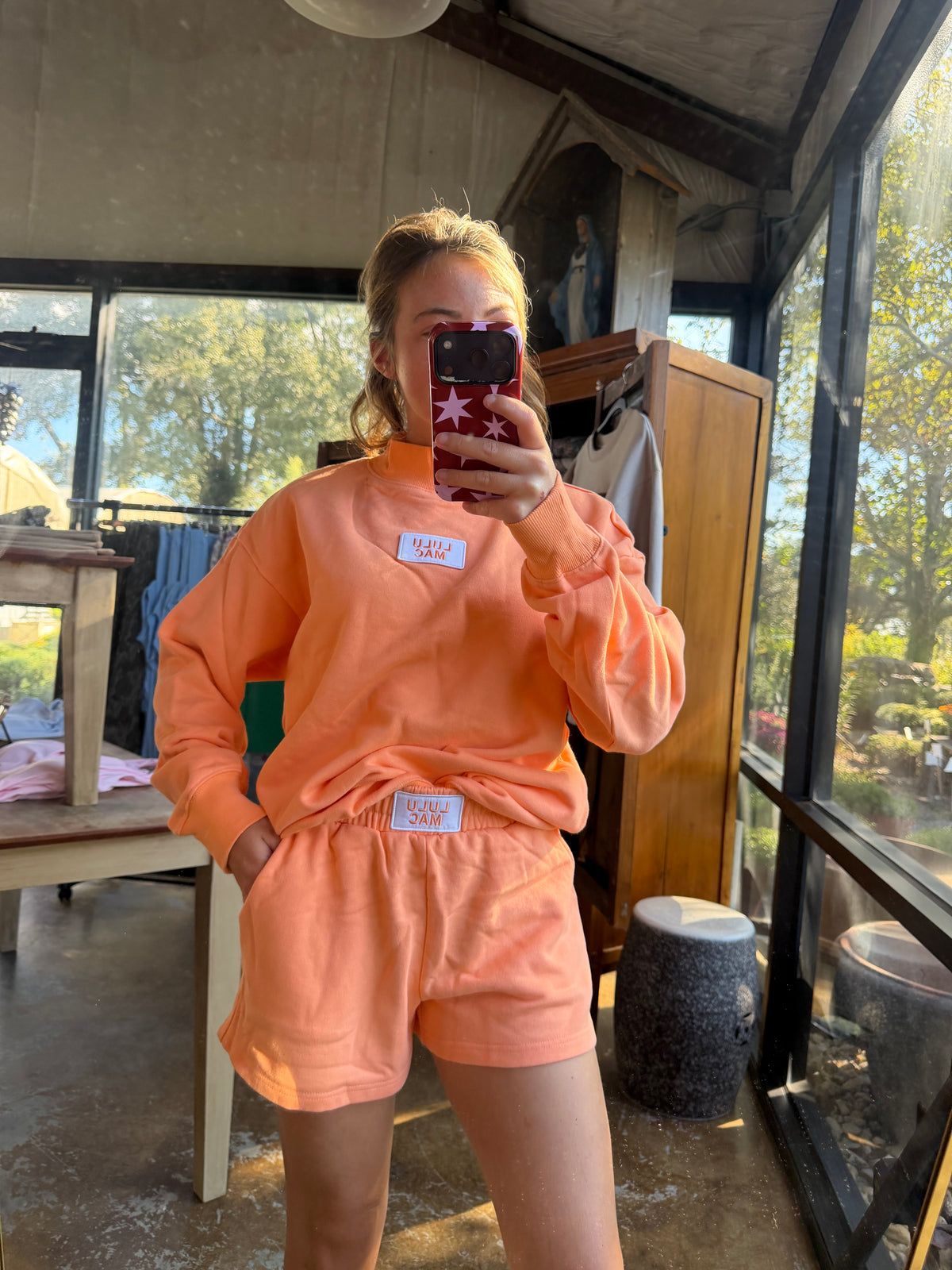 Lulu Mac Terry Cloth Short- Orange