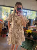 Evie Printed Puff Sleeve Shirt Dress