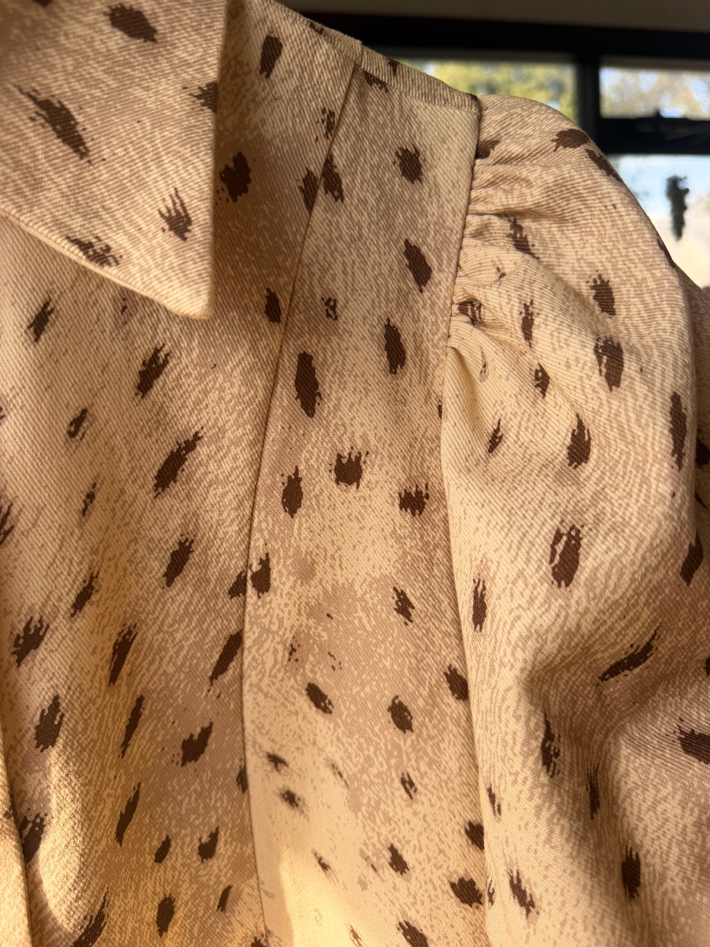 Evie Printed Puff Sleeve Shirt Dress
